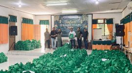 PT Antam Tbk UBPE Pongkor laksanakan Safari Ramadhan 1447 Hijriah dengan berbagi 1850 Paket Sembako. (Dok. PT Antam)